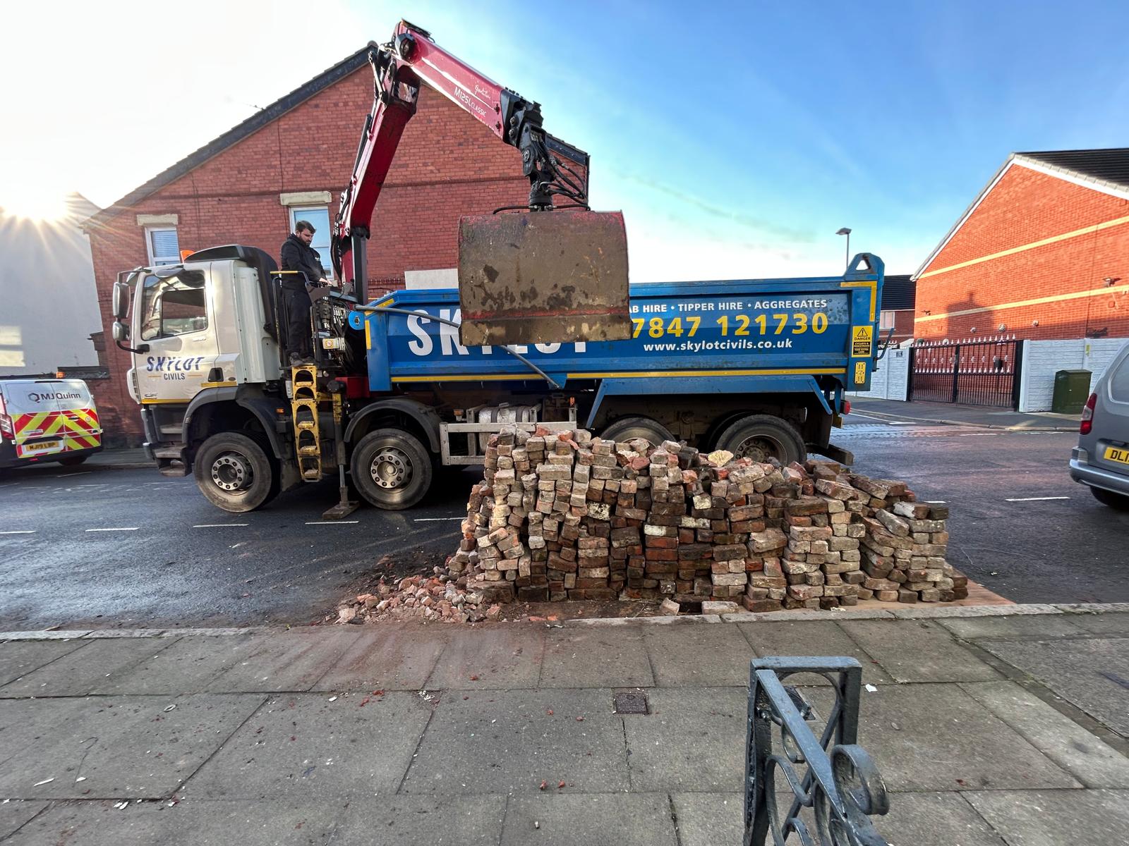 Skylot Civils grab hire on a Liverpool street